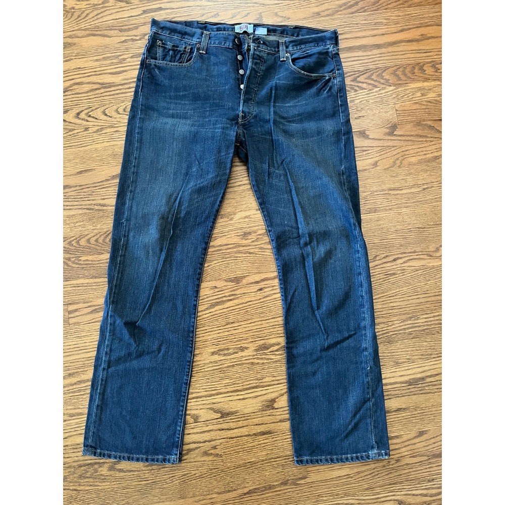 Levis 501 Original Straight Leg Jeans Mens 38x34 Blue Denim Button Fly 2008